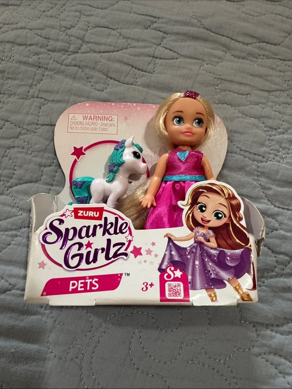 Sparkle Girlz Pets Blonde Doll with Pink Dress and White Unicorn